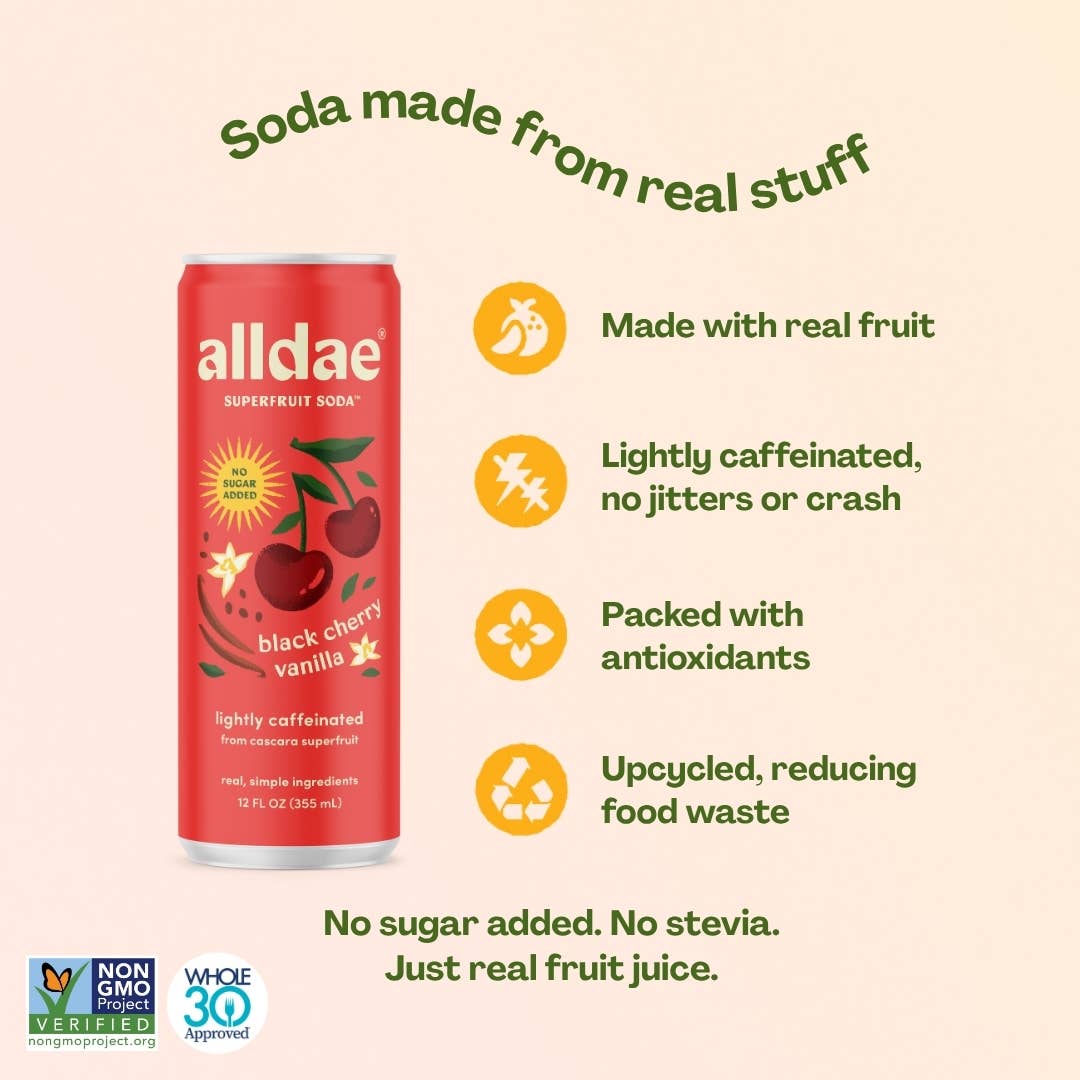 Black Cherry Vanilla Drink | Soda | Lightly Caffeinated Soda