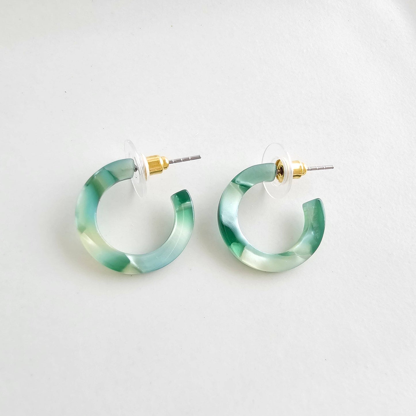 Micro Cam Mini Hoops - Palm Lustre // Resort Summer Earrings