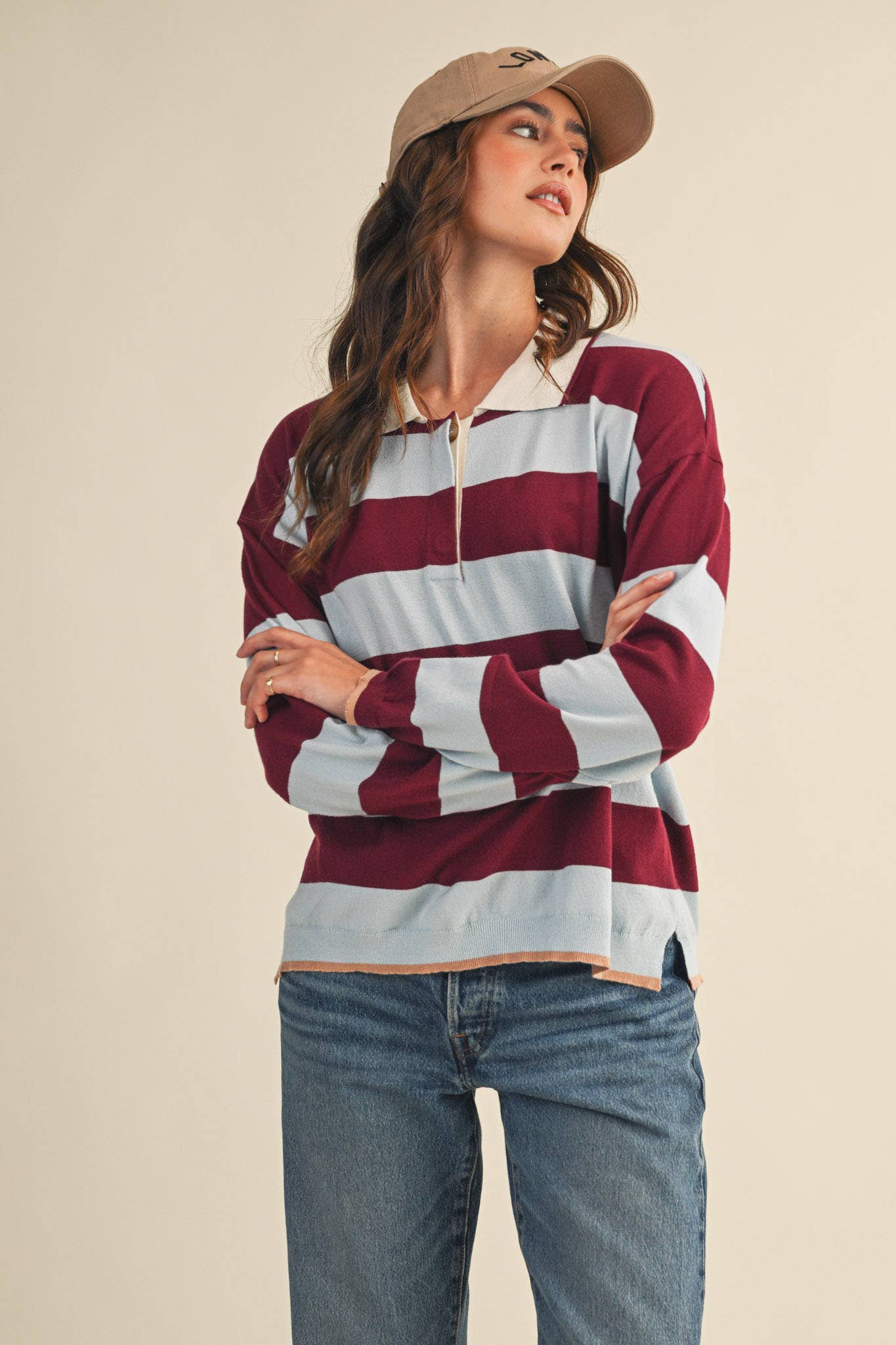 STRIPED RUGBY SWEATER