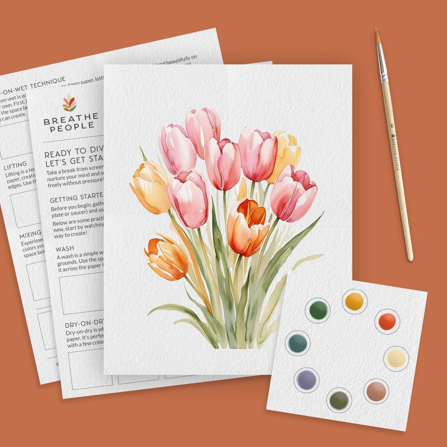 All-In-One Spring Tulips Watercolor Paint Set