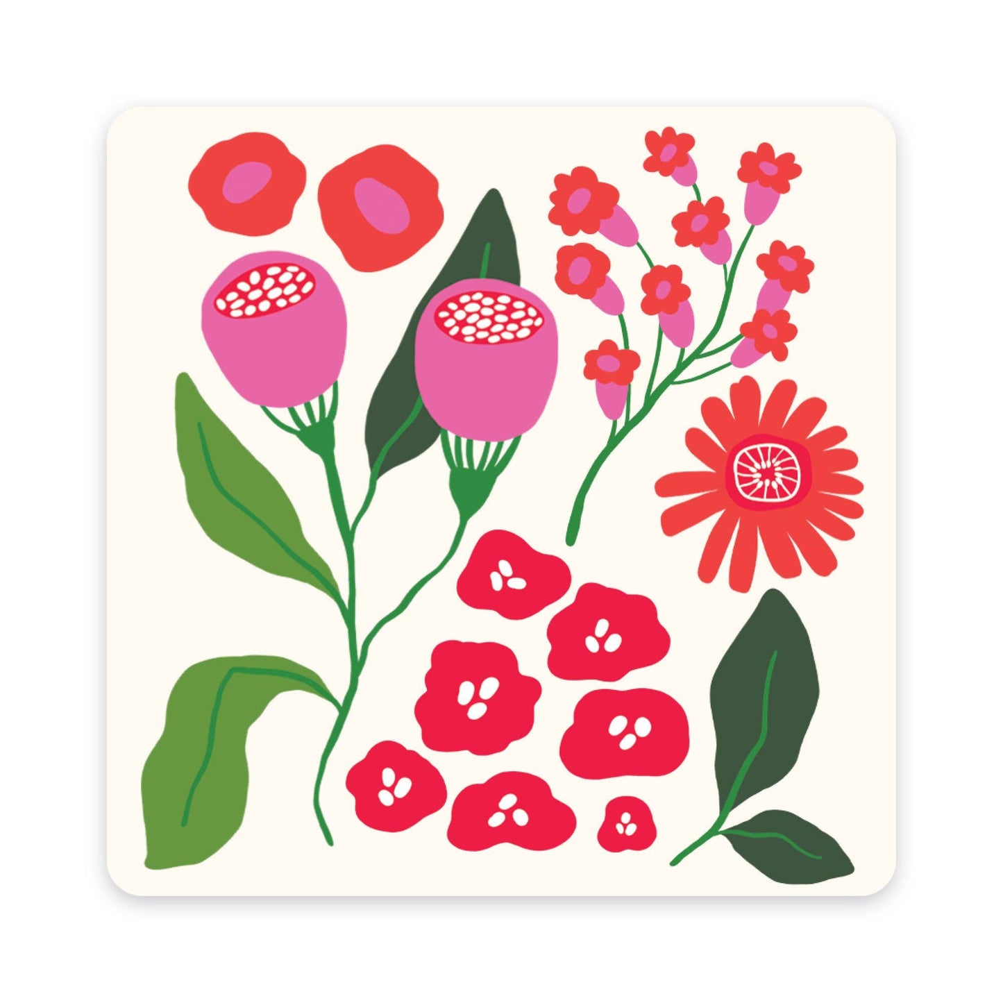 Botanical Bliss Assorted Mini Note Card Set with Stickers