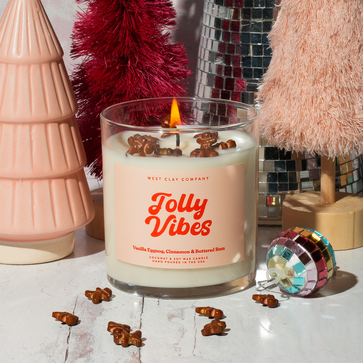 Jolly Vibes Candle - Festive Holiday Christmas Candles