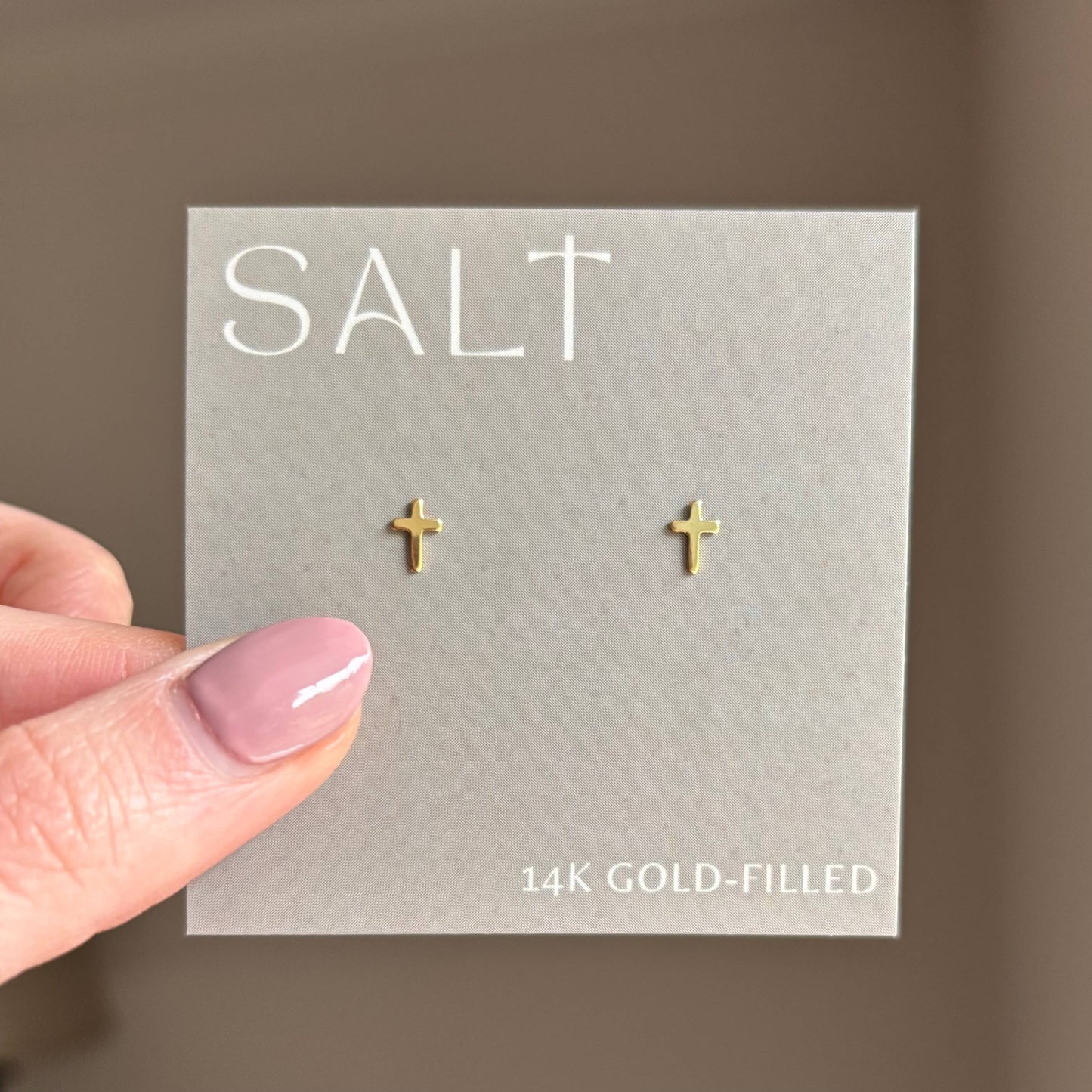 GOLD FILLED CROSS STUDS | 14k gold filled | 14/20 GF