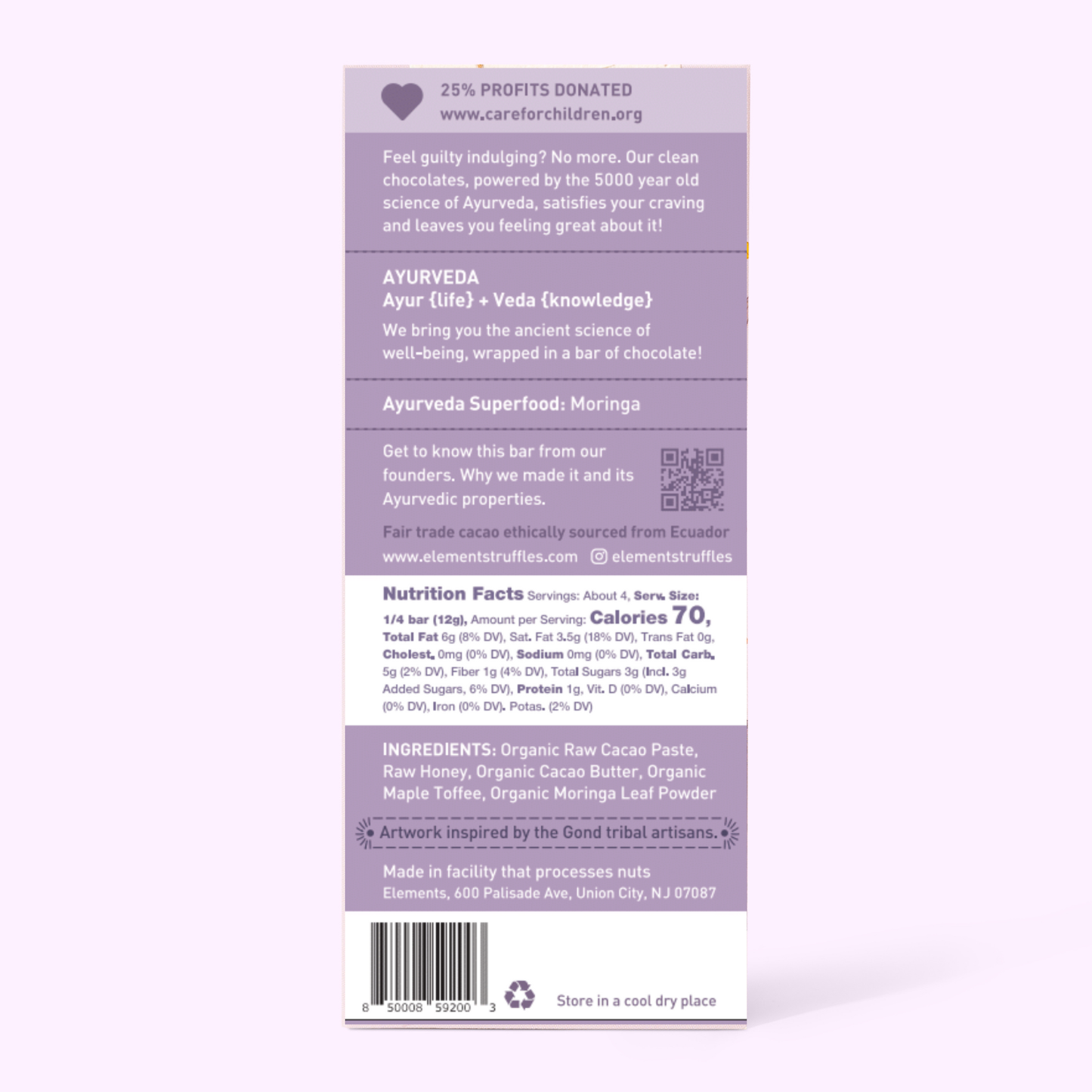 Maple Toffee Dark Chocolate Bar | Vegan Organic