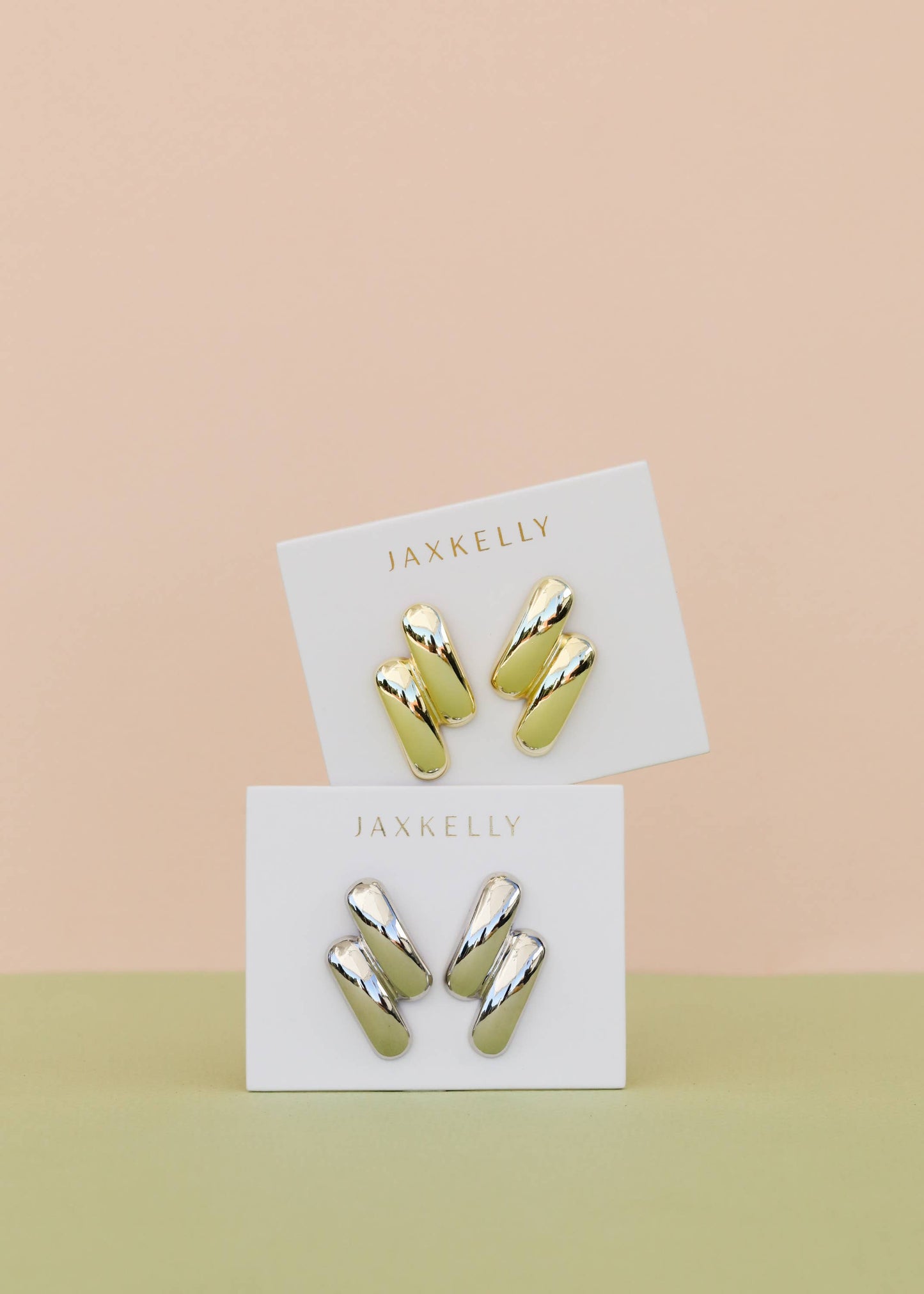 Gold Double Bold Bar Earring
