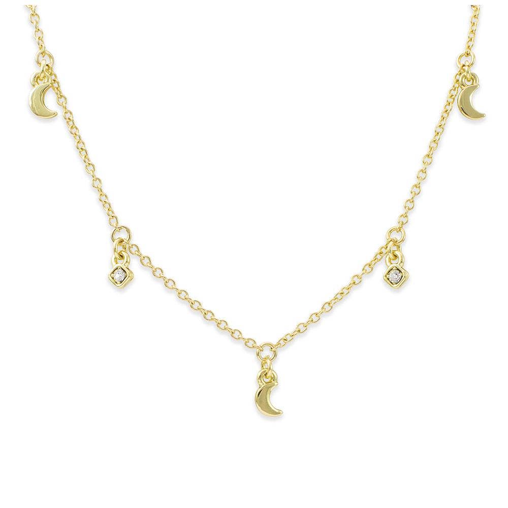 Dangle Necklace Gold - SHOOT FOR MOON