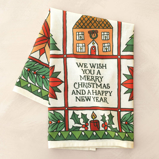 We Wish You Christmas Tea Towel - Full Color