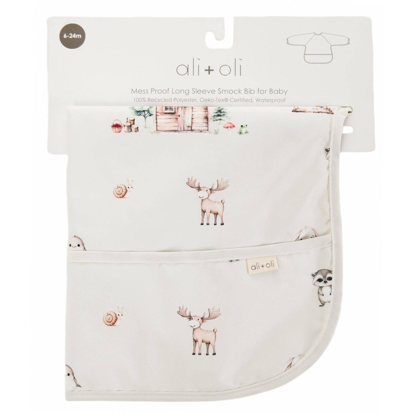 Smock Bib for Baby & Toddler Long Sleeve (Woodlands)