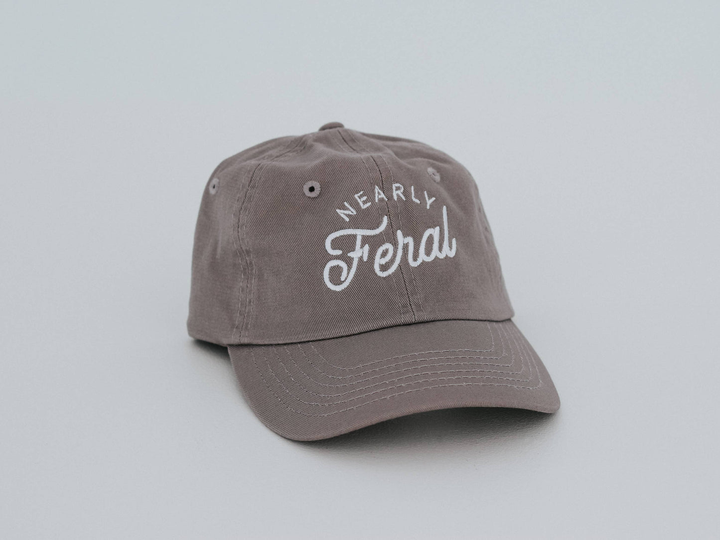 Nearly Feral Charcoal Twill Hat • Modern Funny Kids Cap