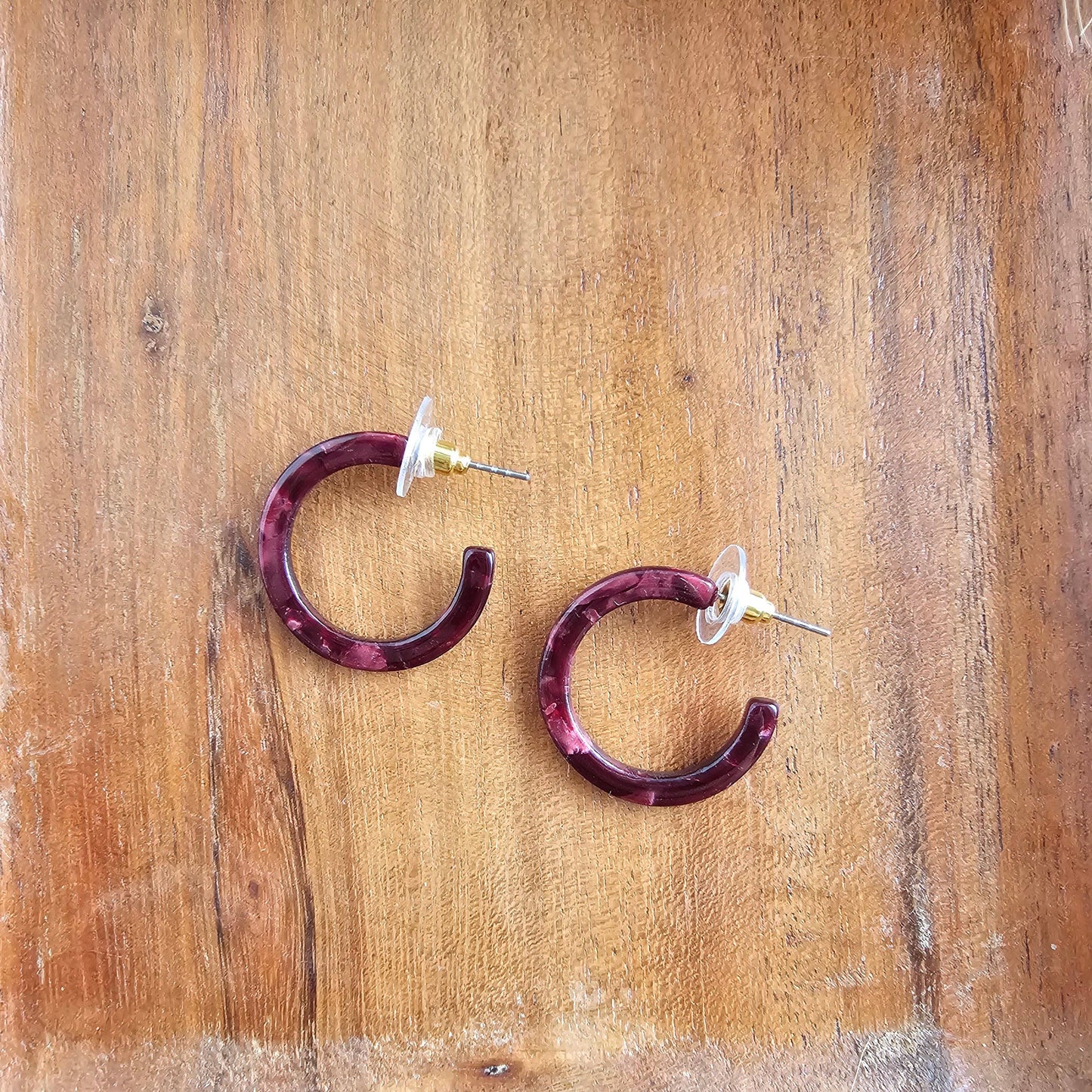 Cam Mini Hoops - Maroon // Jewelry, Earrings, Fall