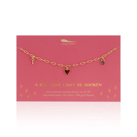Enamel Treasure Necklace - Love