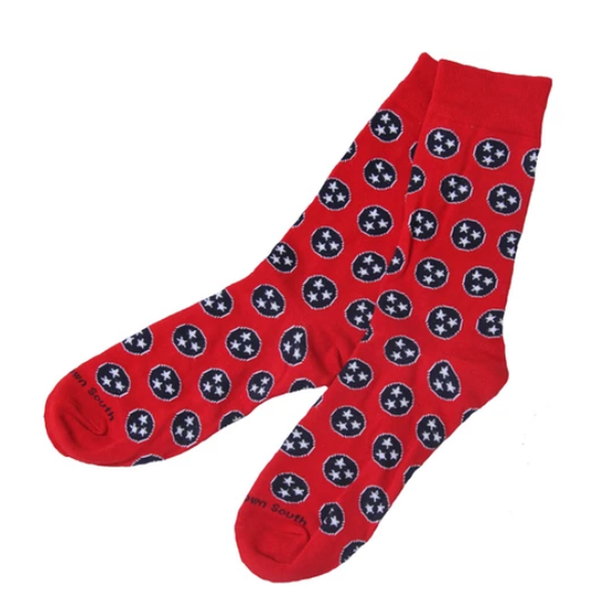 Red Tennessee Tri Star Socks