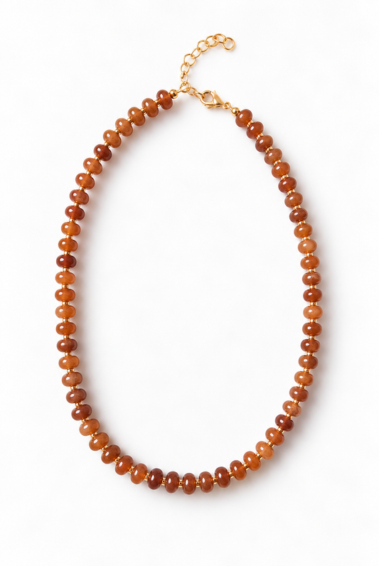 Amber Glow Beaded Necklace