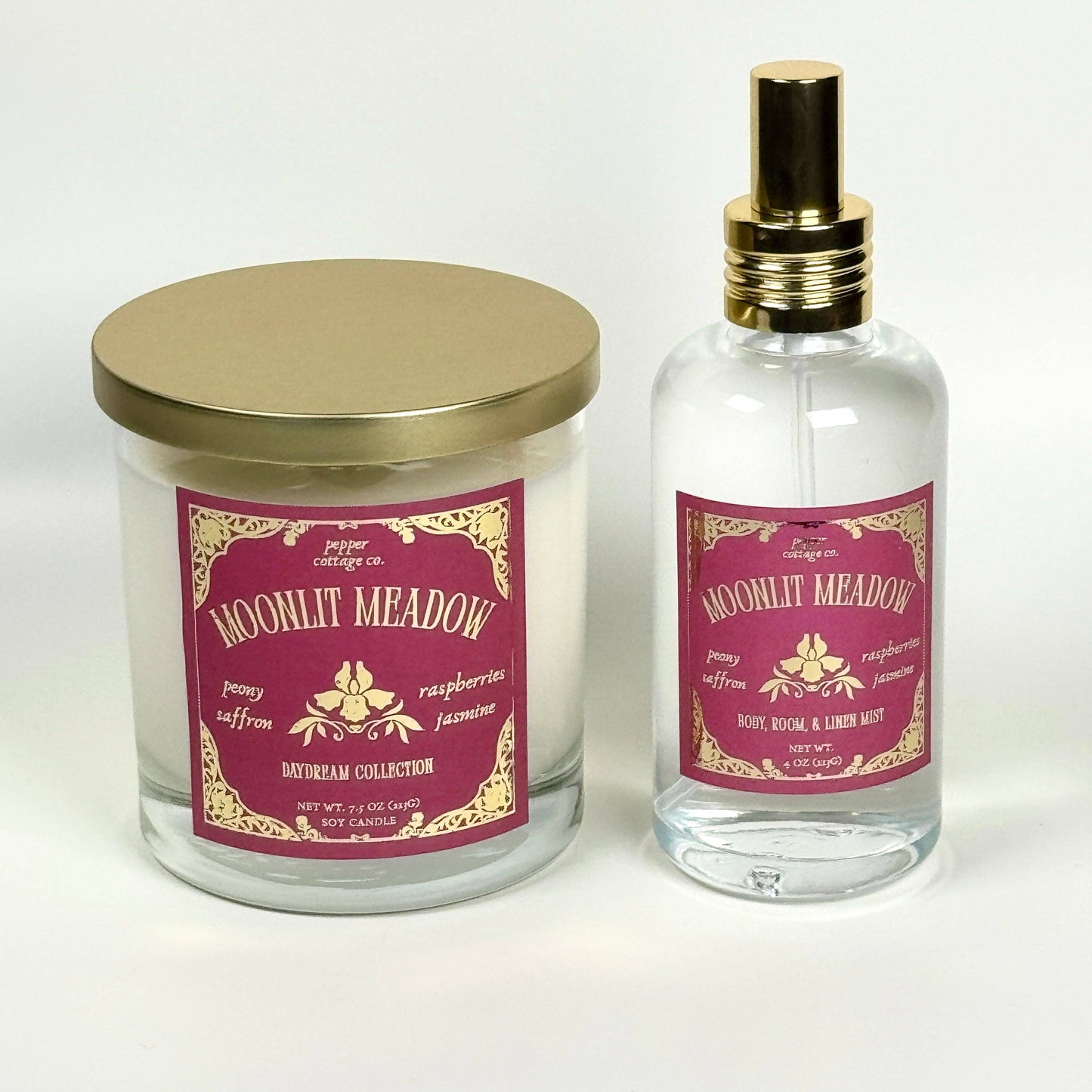 Moonlit Meadow 7.5 oz Soy Spring Candle | Peony, Saffron, Saffron, Jasmine | Daydream Collection Spring Floral Candle