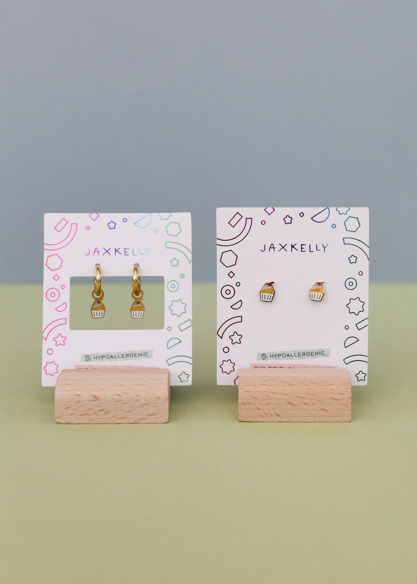 Cupcake Enamel Flat Back Kids Earrings