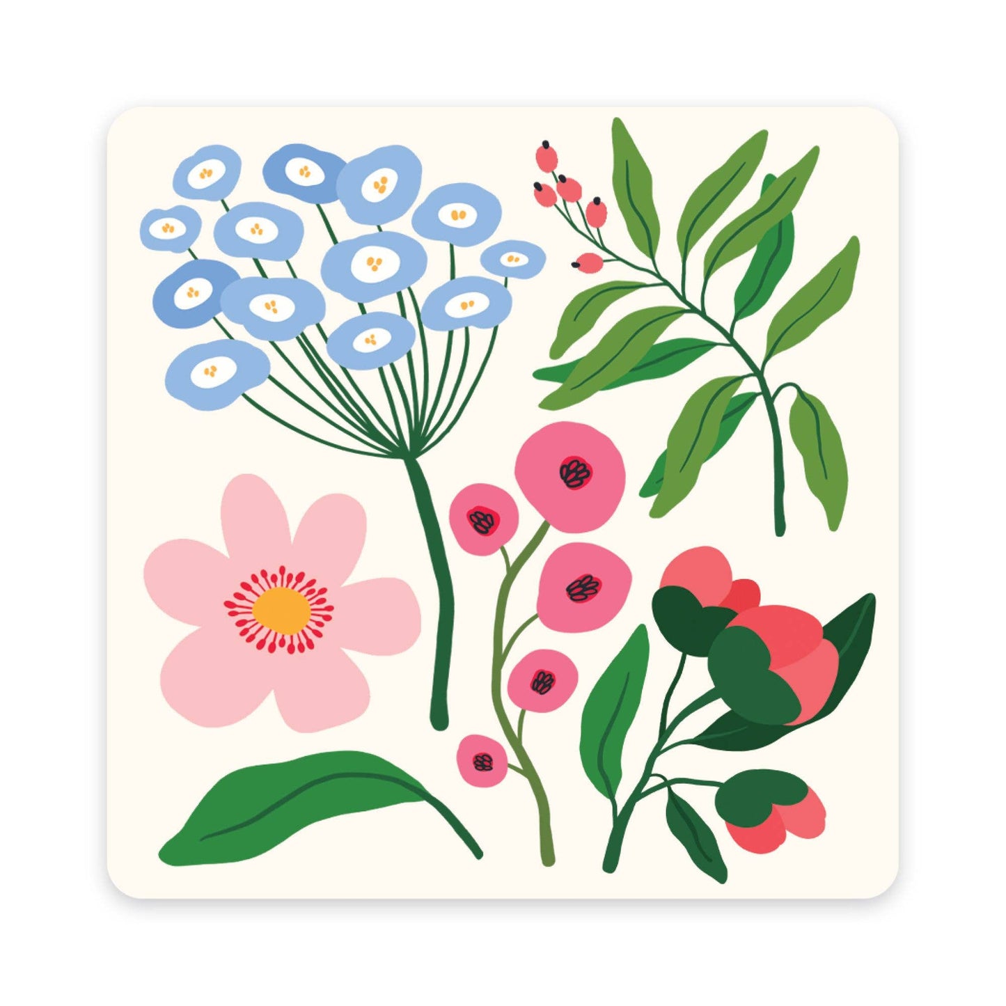 Botanical Bliss Assorted Mini Note Card Set with Stickers