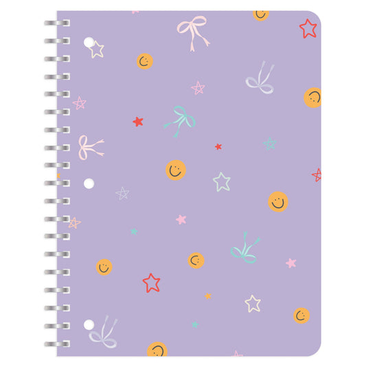 Smiley Faces & Coquette Bows Spiral Notebook