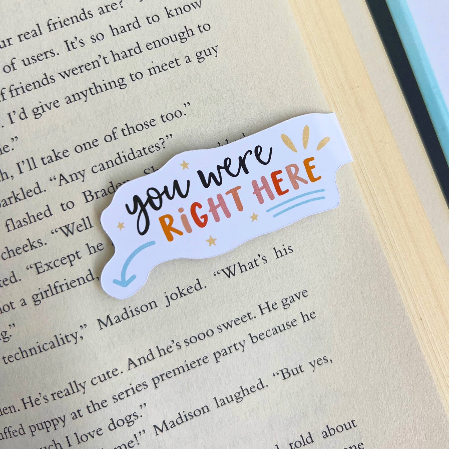 Magnetic Bookmark You Were Here, Stocking Stuffer Book Gifts