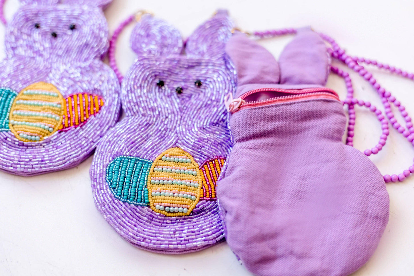 Beaded Purse - Purple Peep