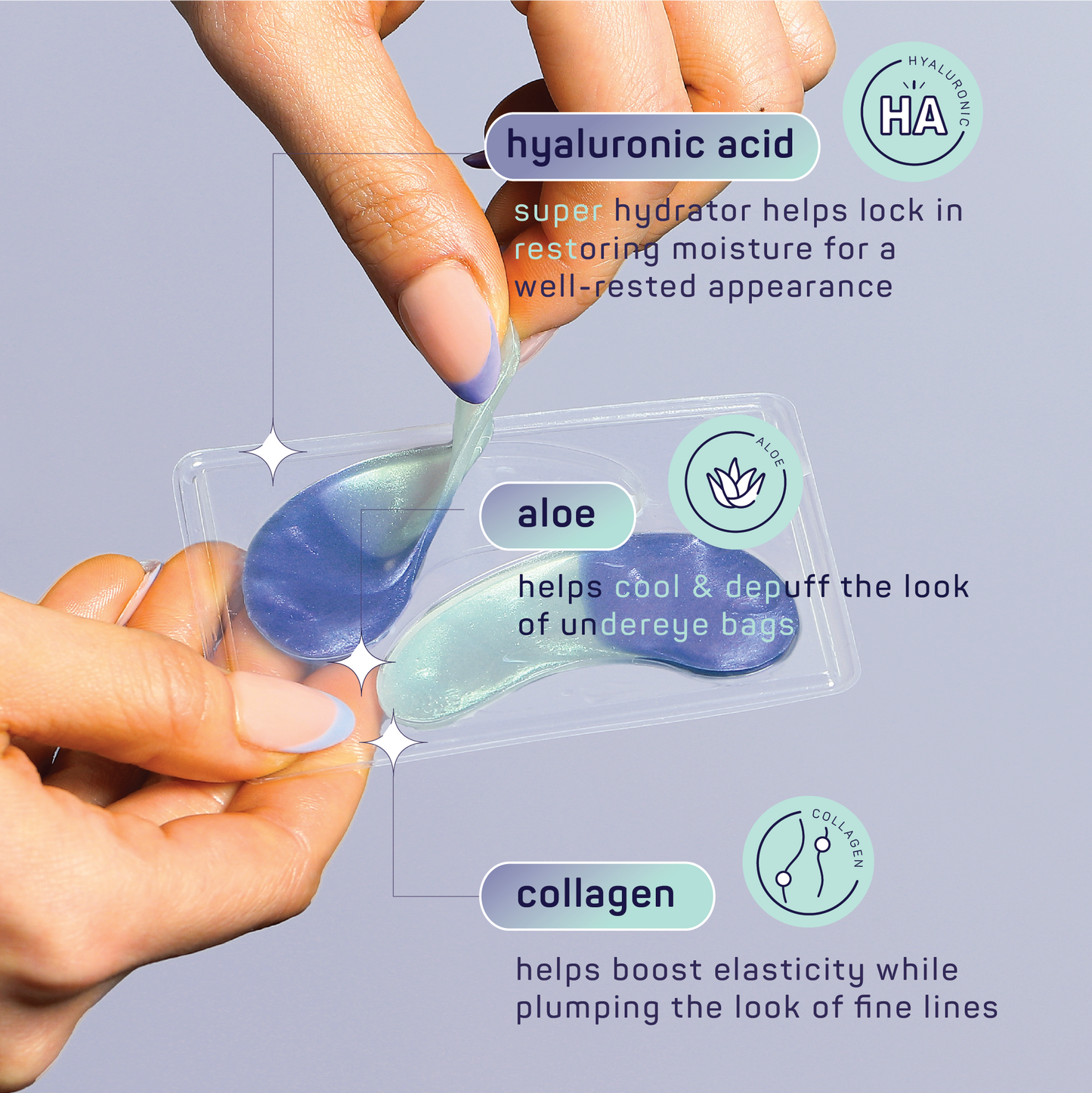Hydrating Eye Patches (2 in 1 Formula) - 8 Pack