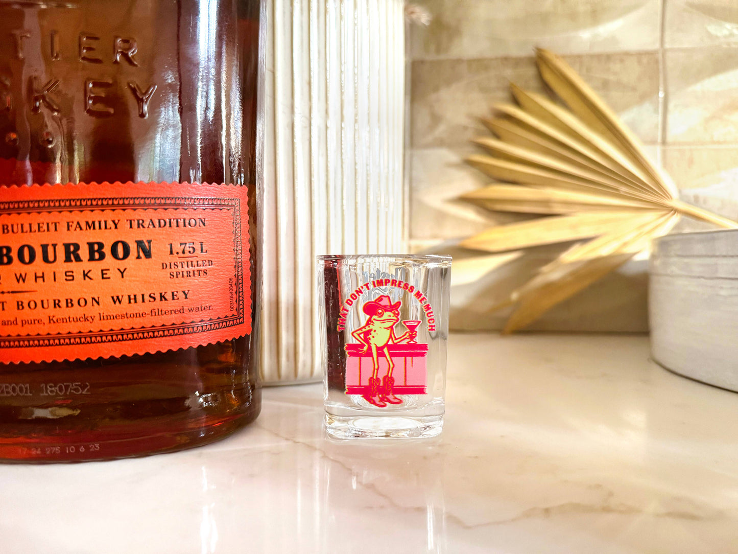 That Don't Impress Me Much Frog Cowgirl Shot Glass