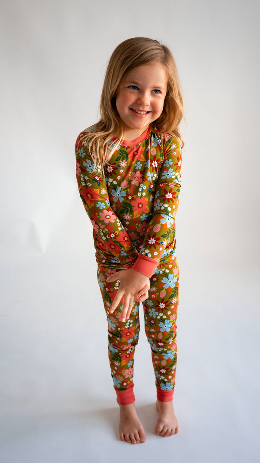 Fall Floral Two-Piece Pajamas