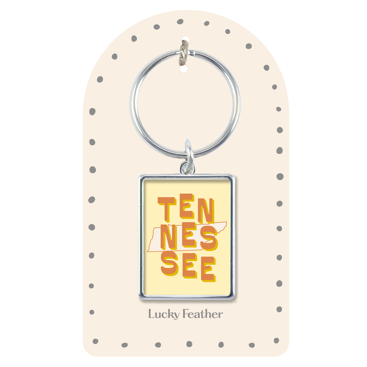 Tennessee State Love Keychain  -  Lucky Feather