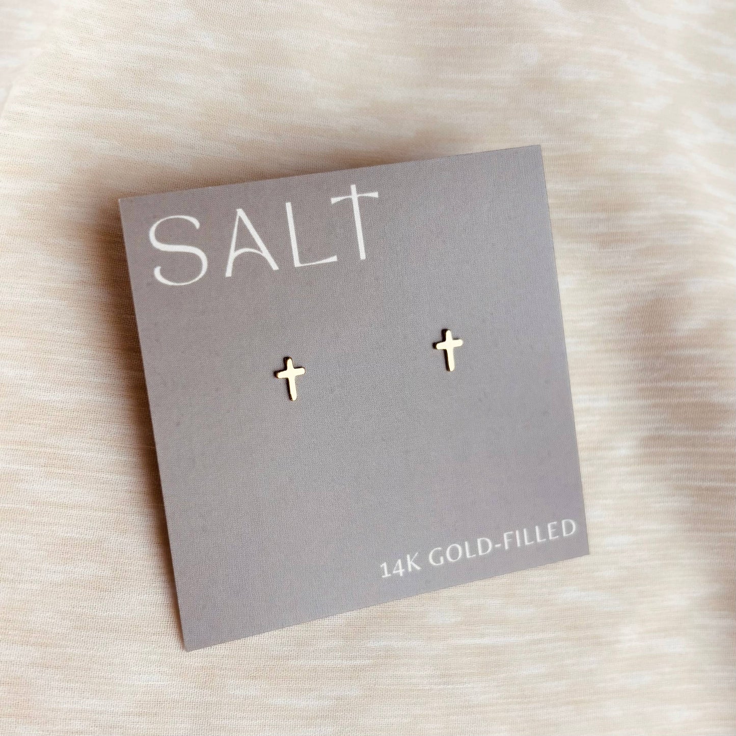 GOLD FILLED CROSS STUDS | 14k gold filled | 14/20 GF