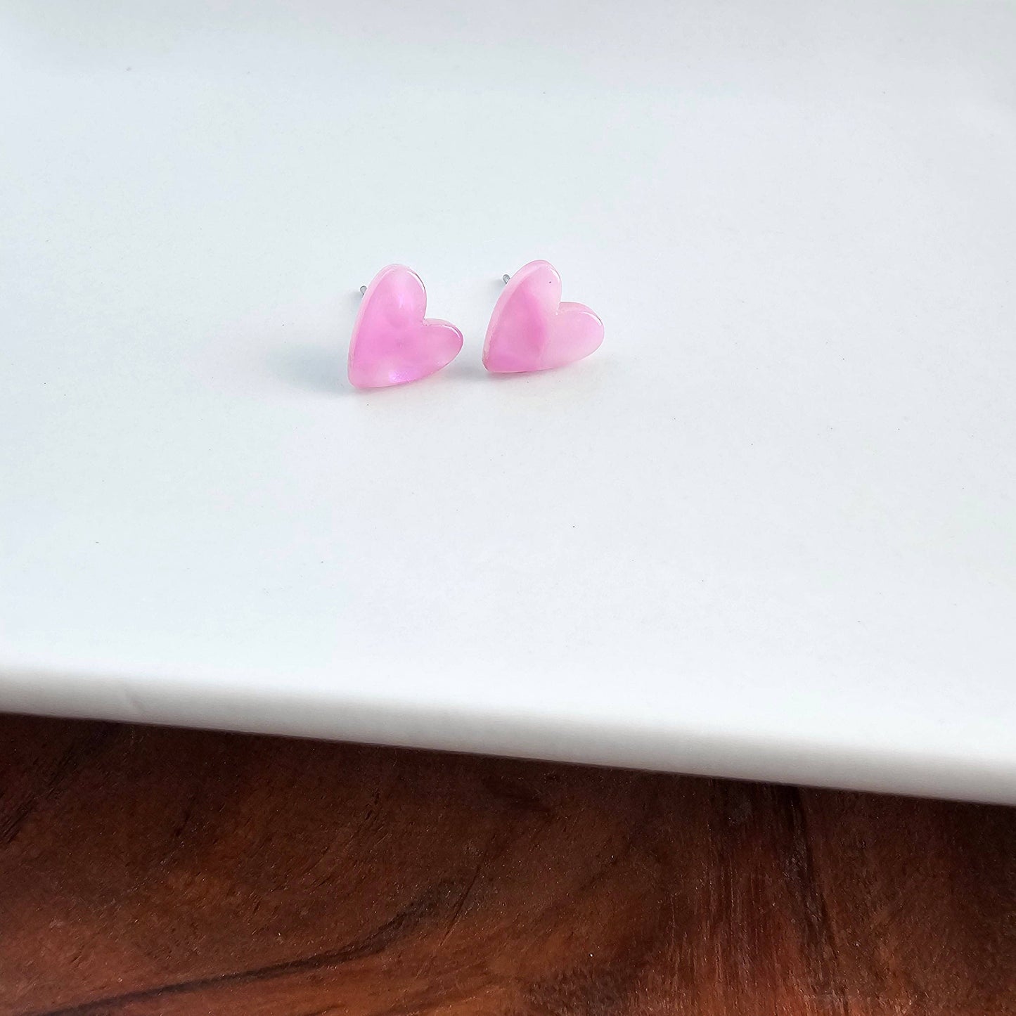 Hand Drawn Heart Studs - Bubblegum Bliss // Valentine's Day