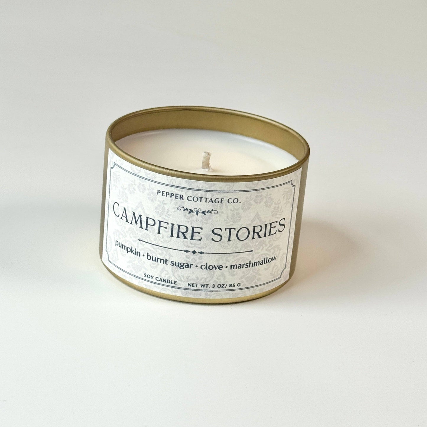 Campfire Stories - Pumpkin, Burnt Sugar, Marshmallow, Clove 3 oz Soy Fall Candle