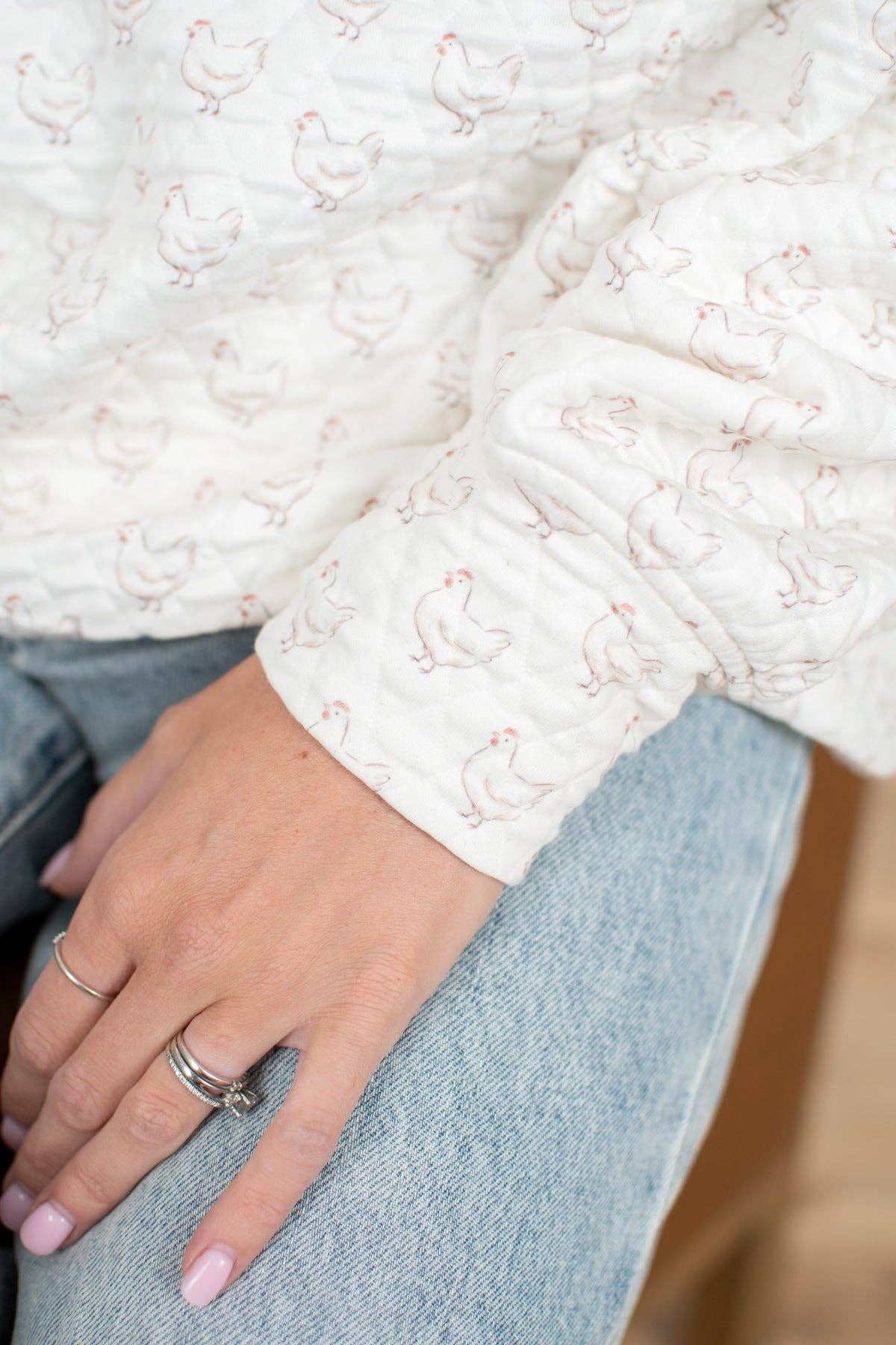 Oversized Quilted Chicken Sweater