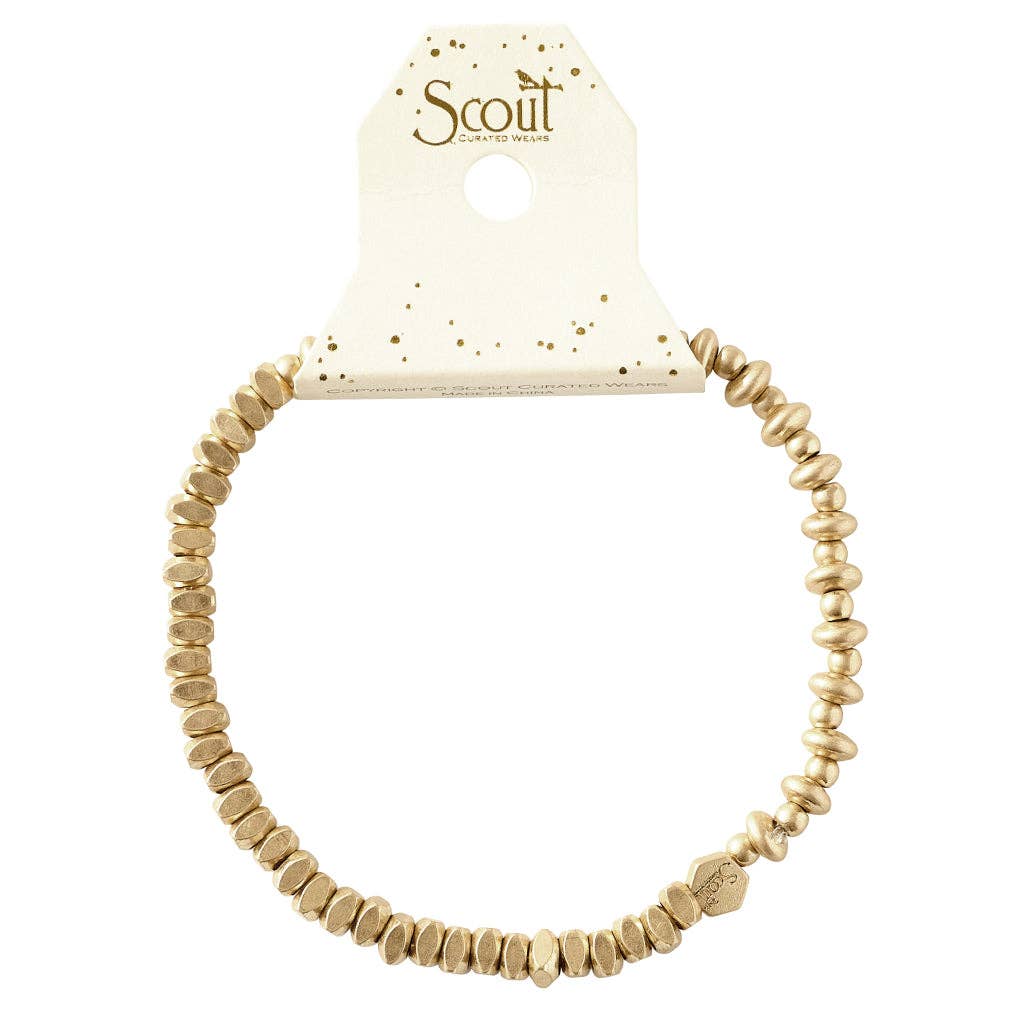 Mini Metal Stacking Bracelet - Mixed Beads Gold