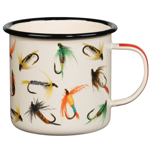 Fly Fishing Enamel Mug , 17oz
