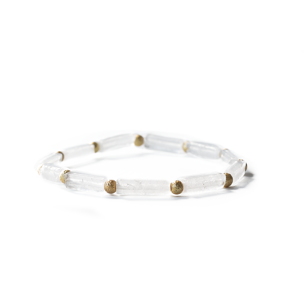 Gemstone Bracelet-Cube-White Jade