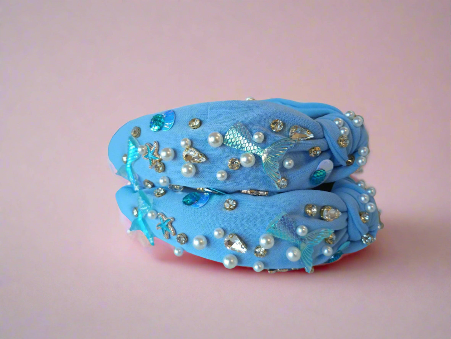 Beaded Headband - Mermaid (Blue)