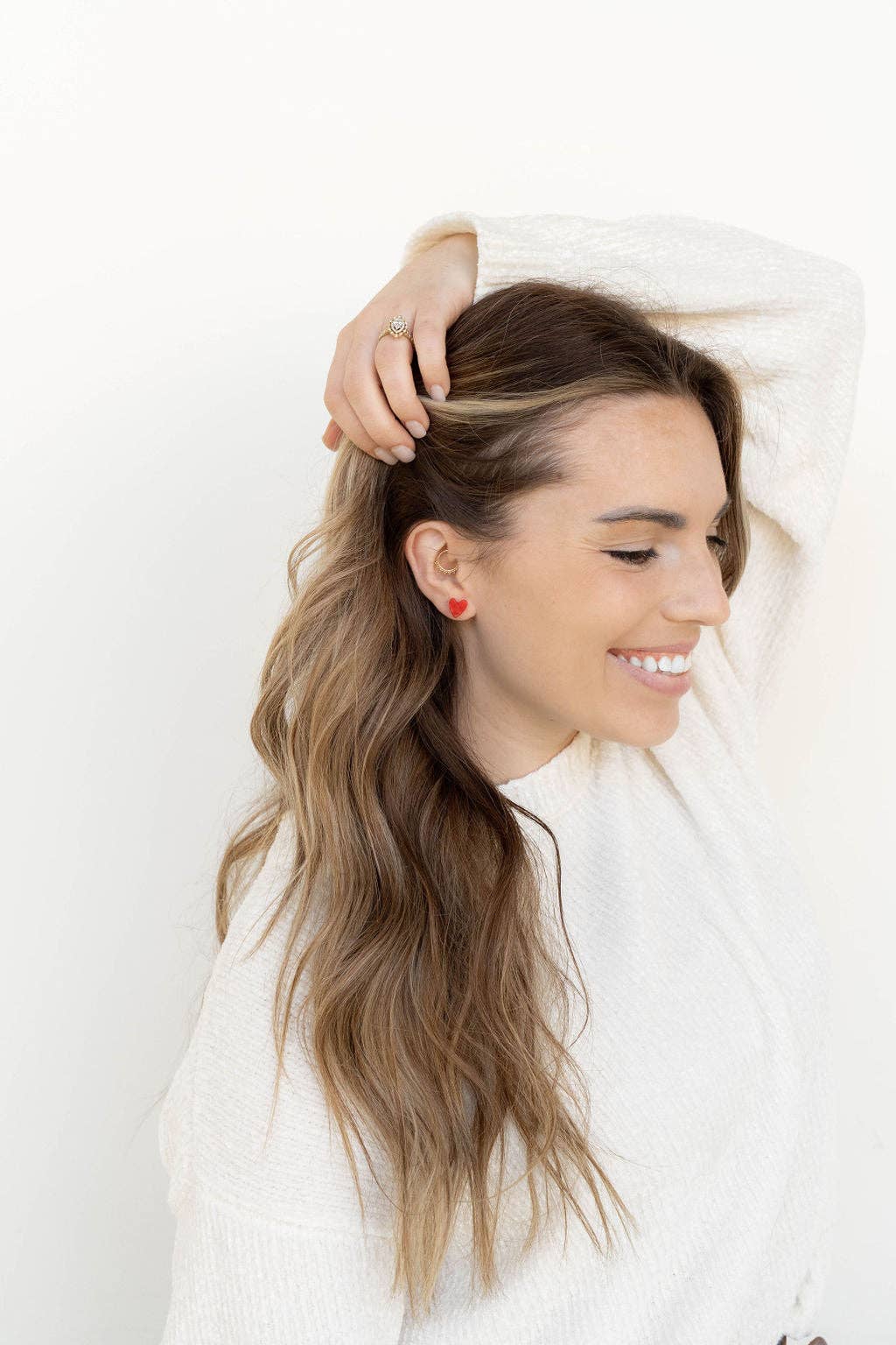 Hand Drawn Heart Studs - Bubblegum Bliss // Valentine's Day