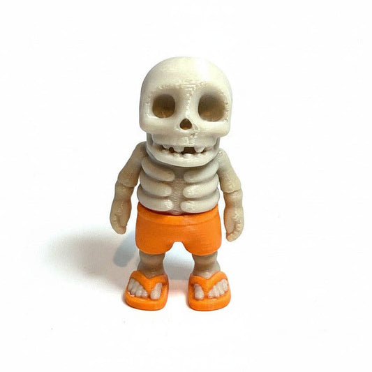 Summer Skeleton (Orange) • Mini 3D Printed Articulated Animal • Flexi Animals • Pocket Pets • Pocket Pals • Desk Pets [#91]*
