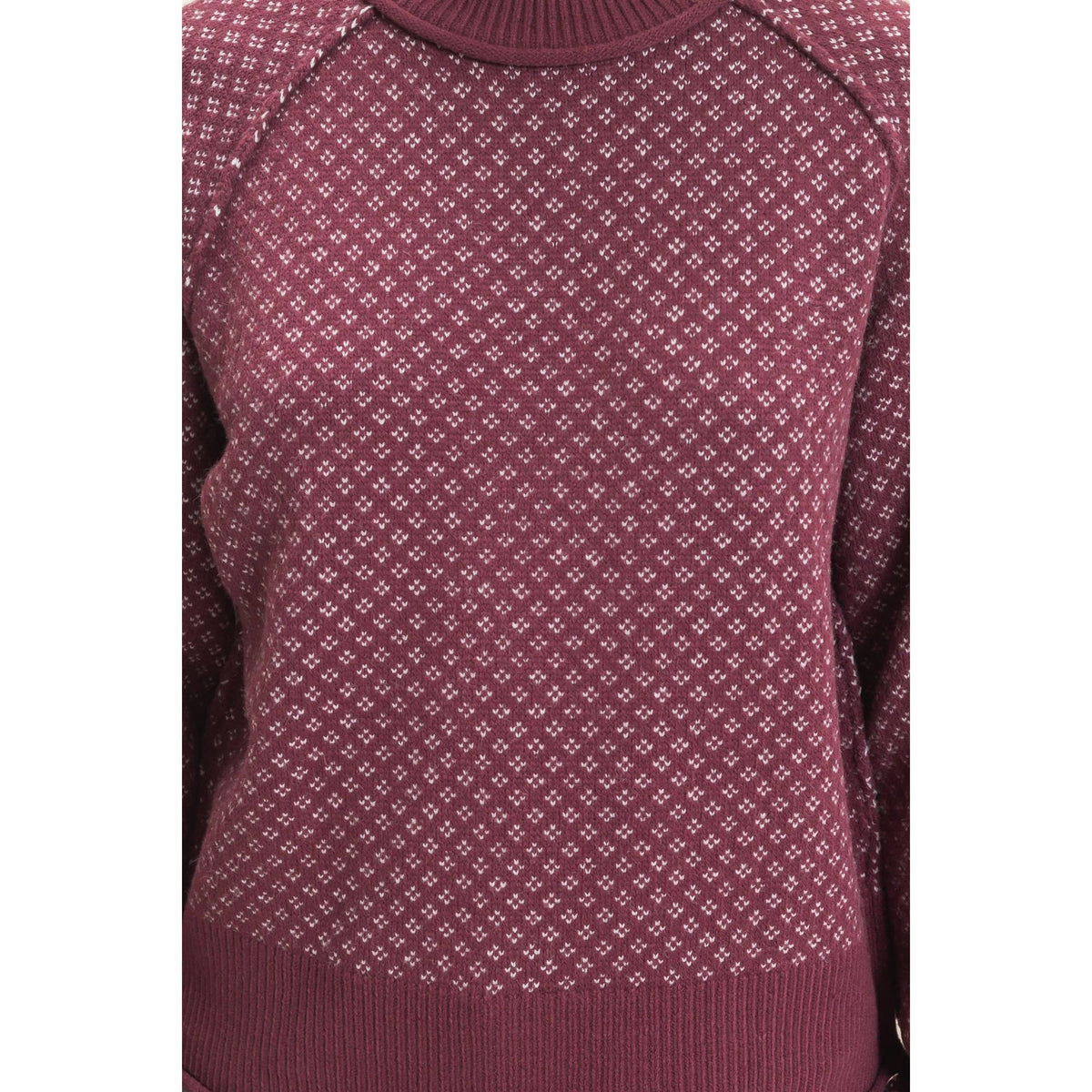 Patterned Mock Neck Sweater