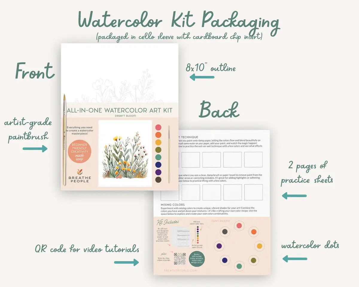 All-In-One Beginner Watercolor Paint Set - Hummingbird