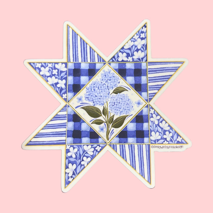 Hydrangea Quilt Sticker