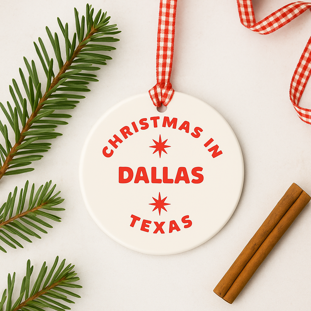 'Christmas In Kingston Springs' Ceramic Ornament