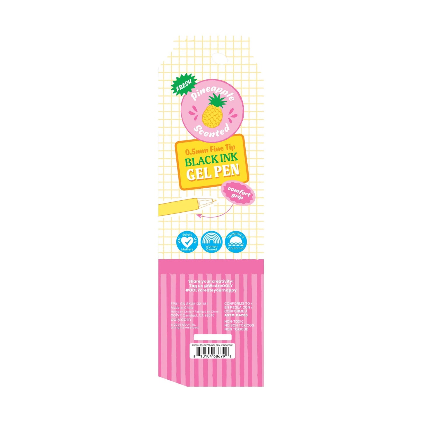 Fresh Squeezed Black Ink Scented Gel Pens - Display of 24