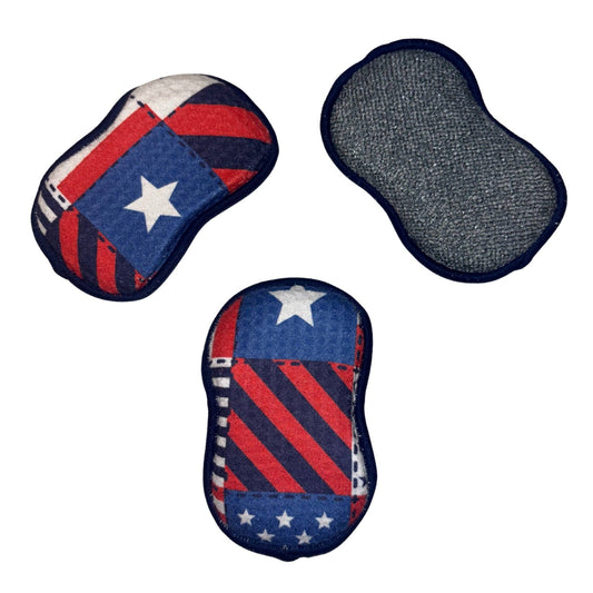 RE:usable Sponges (Set of 3) - Flag Quilt