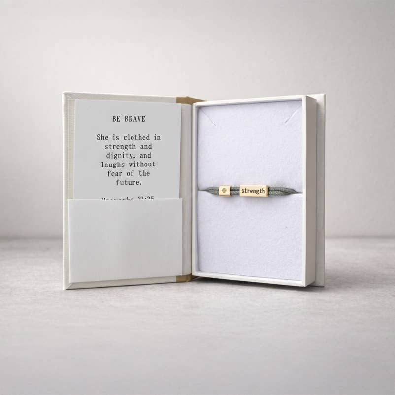 Sentiment Cord Bracelet-Strength, Proverbs 31:25
