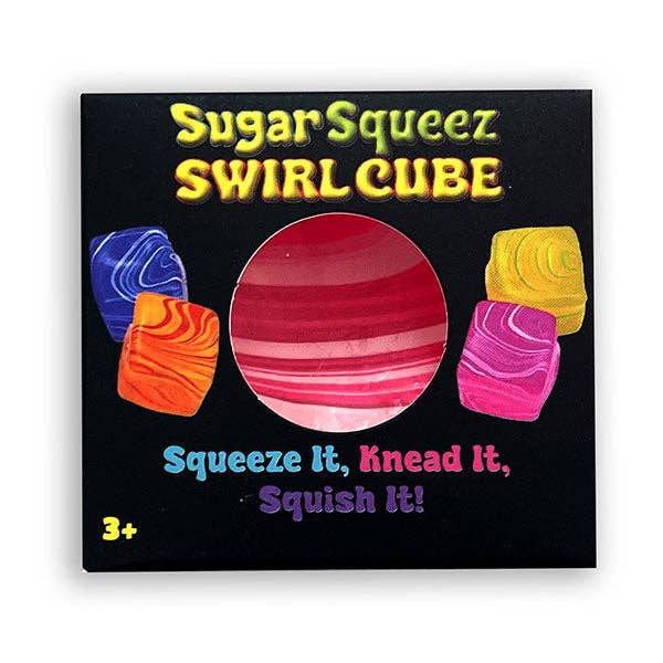 SugarSqueez Squishies® Swirl Cube Maltose Fidget Stress Ball (1pc) Assorted Colors