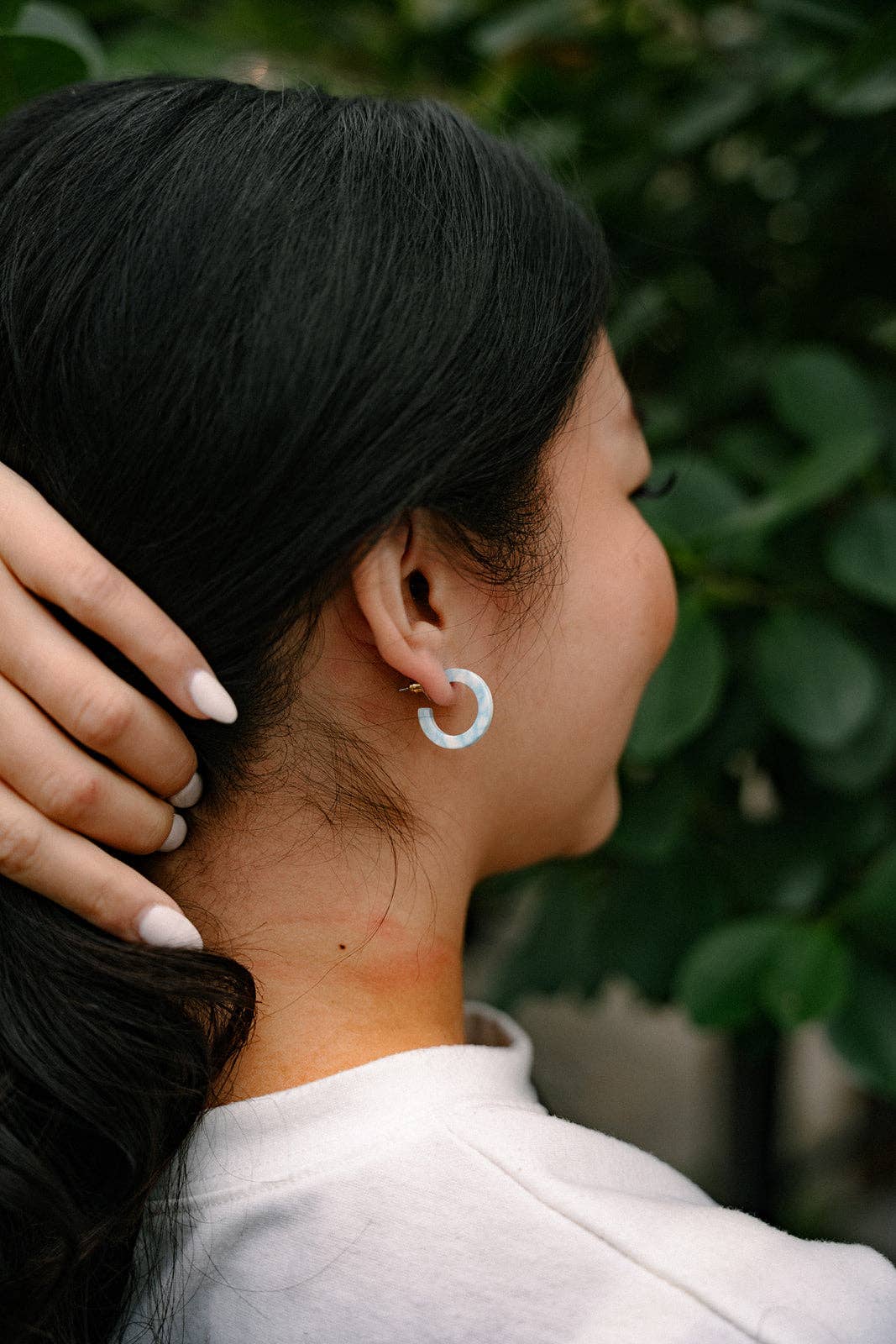 Micro Cam Mini Hoops - Saltwater Blue // Summer Earrings