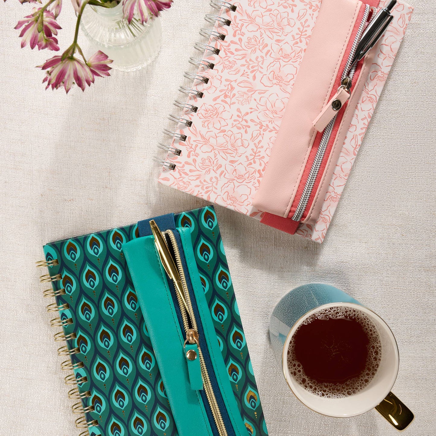 Cascading Plumes Oliver Notebook with Pen Pocket