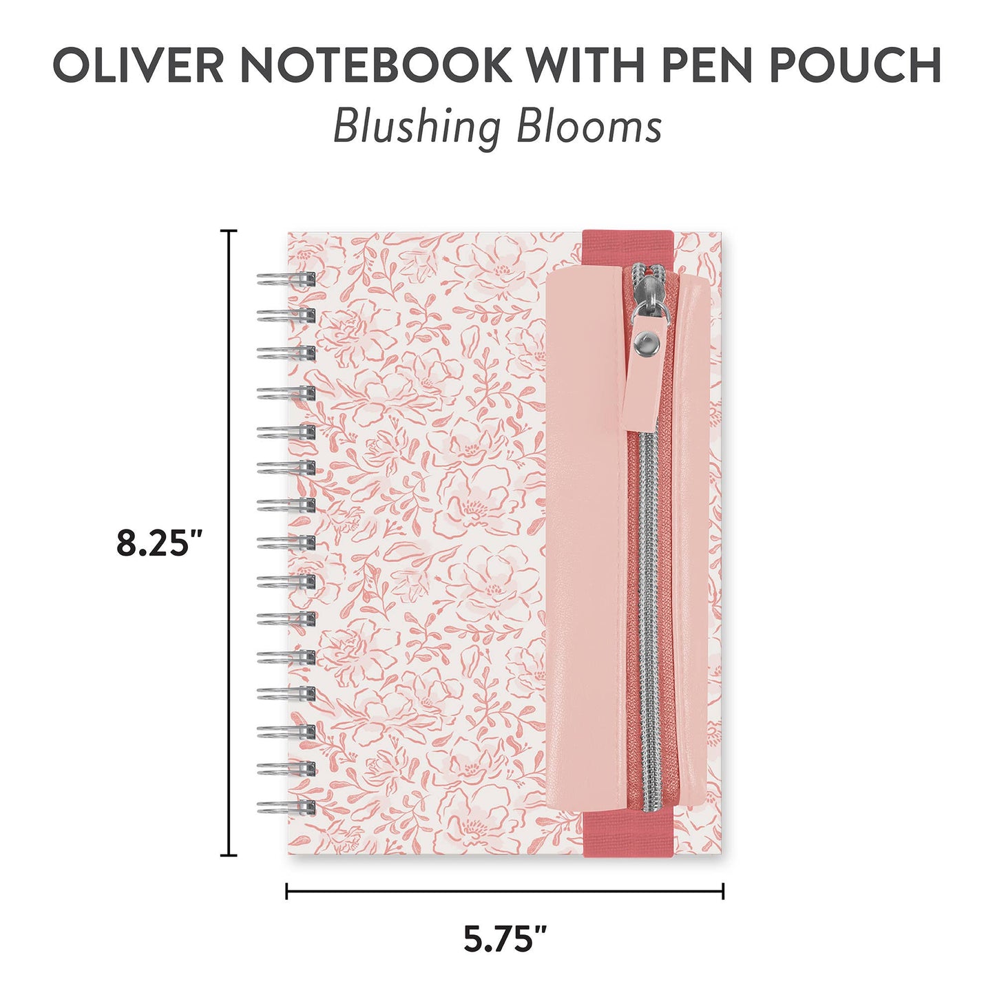 Blushing Blooms Oliver Notebook with Pen Pocket