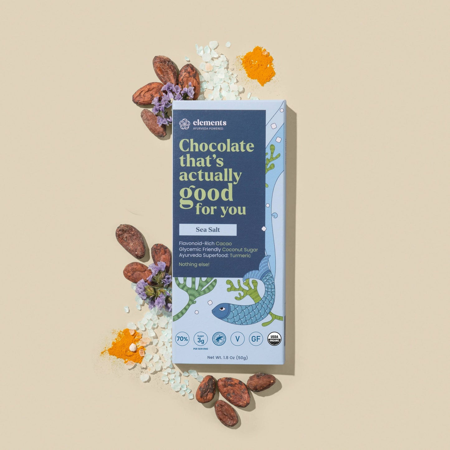 Sea Salt Dark Chocolate Bar | Vegan Organic