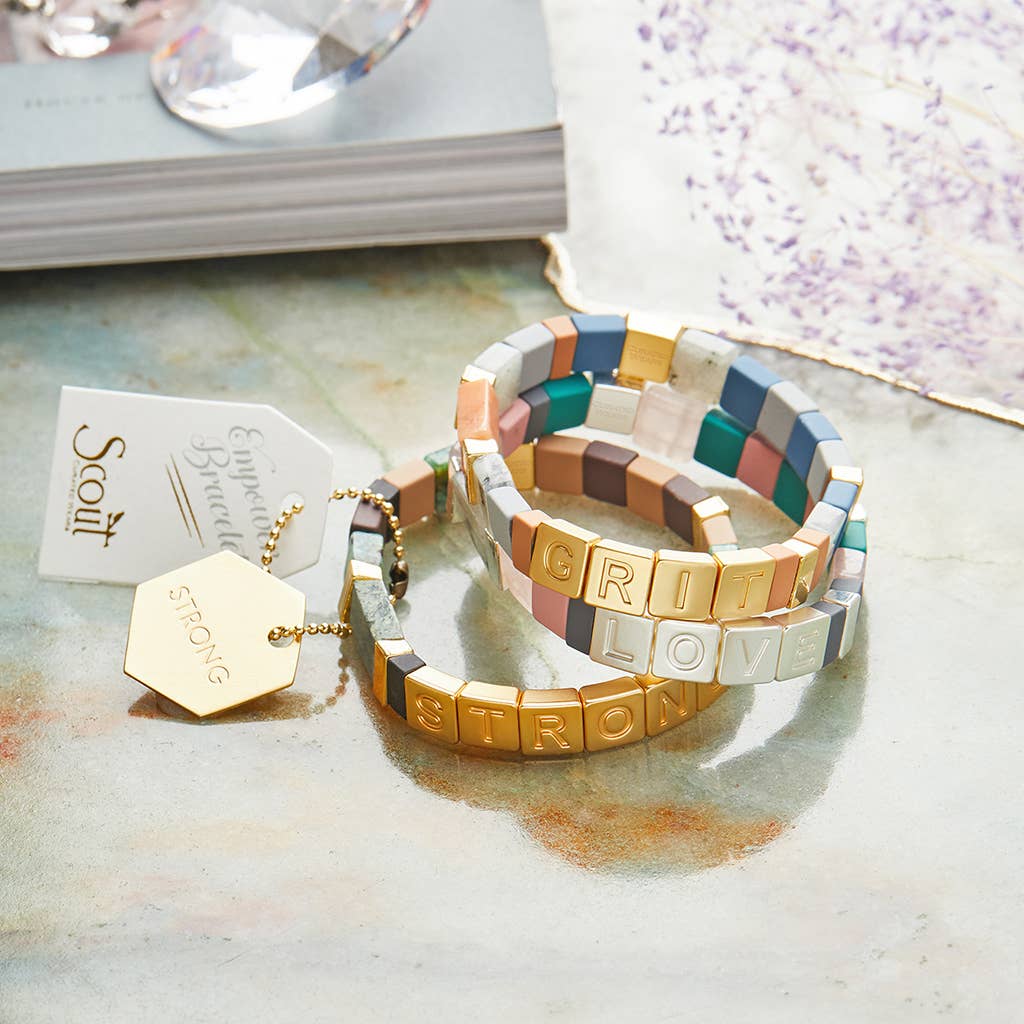 Empower Bracelet - XOXO Silver Aqua Terra/Rose Quartz